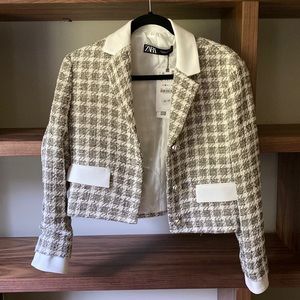 Zara Cropped Knit Blazer